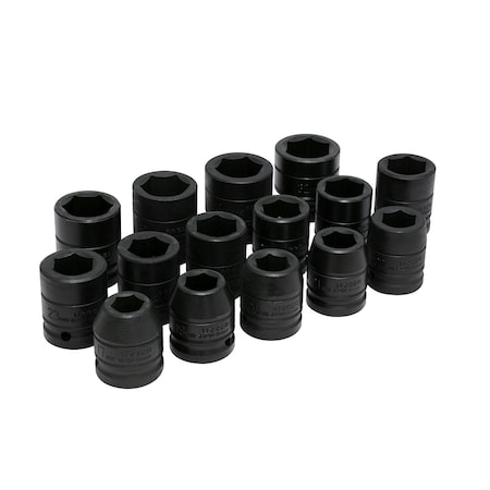 Urrea 3/4" drive 6-point short impact socket set 15PC (MM) 750015